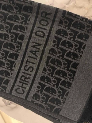 Svartgrå väst från Christian Dior - Säljer en svartgrå väst från Christian Dior med ikoniskt monogrammönster och tydlig logga framtill. Västen har en klassisk, rak passform och är tillverkad i ett mjukt material som känns lyxigt. Perfekt för dig som vill sticka ut med en exklusiv look.