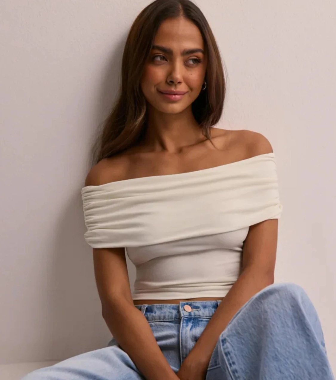  Nelly offshoulder  vit topp - 1
