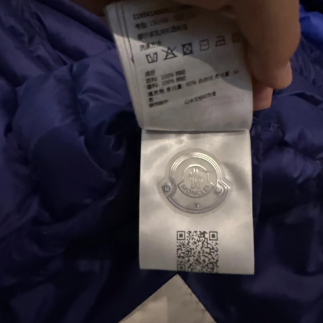 Blå Moncler dunjacka med huva - 3