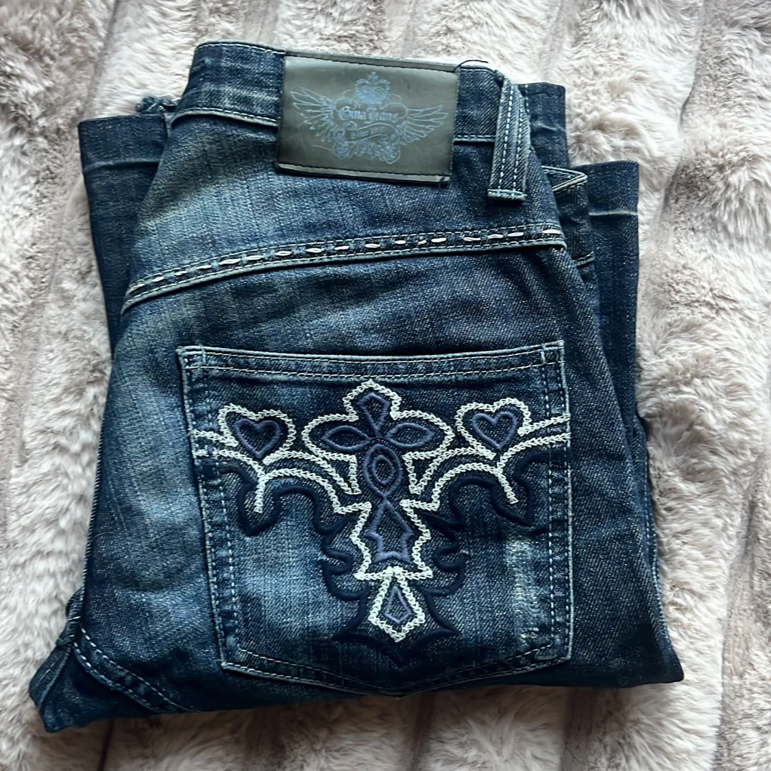 Blåa bootcut jeans från Gina Jeans - 2