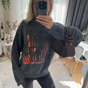 Oversized sweatshirt med tryck från anine bing - Säljer en oversized sweatshirt från Anine Bing med coolt tryck framtill. Tröjan har rund halsringning, långa ärmar och avslappnad passform. Storlek xs men passar s-m