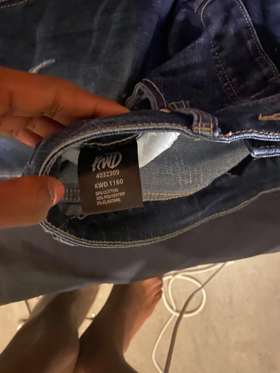 Mörkblå skinny jeans med slitningar - 5