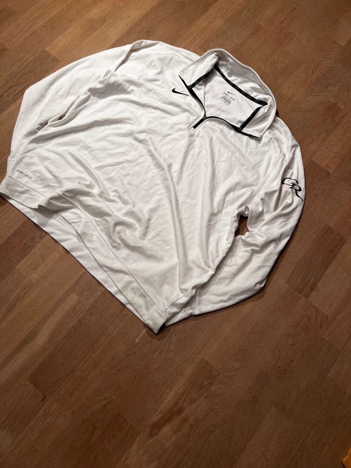 Vit Nike Dri-Fit half zip tröja - 1