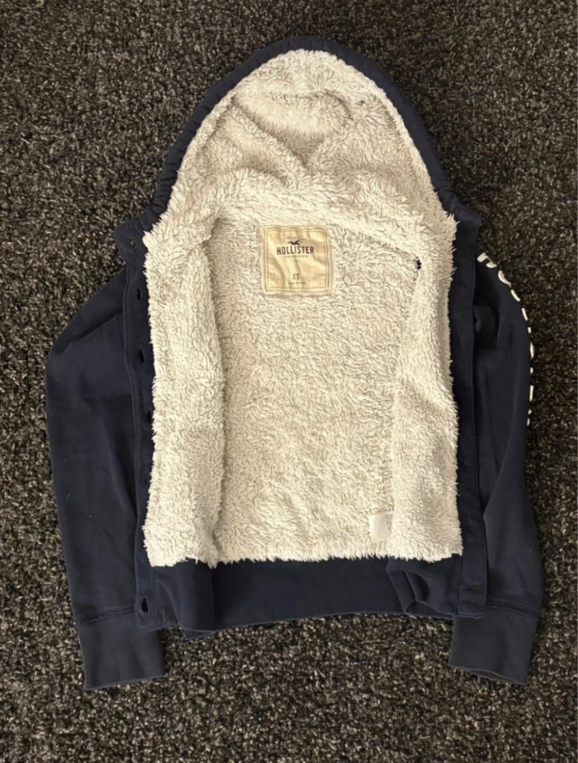 Mörkblå teddyjacka från Hollister XS - 3