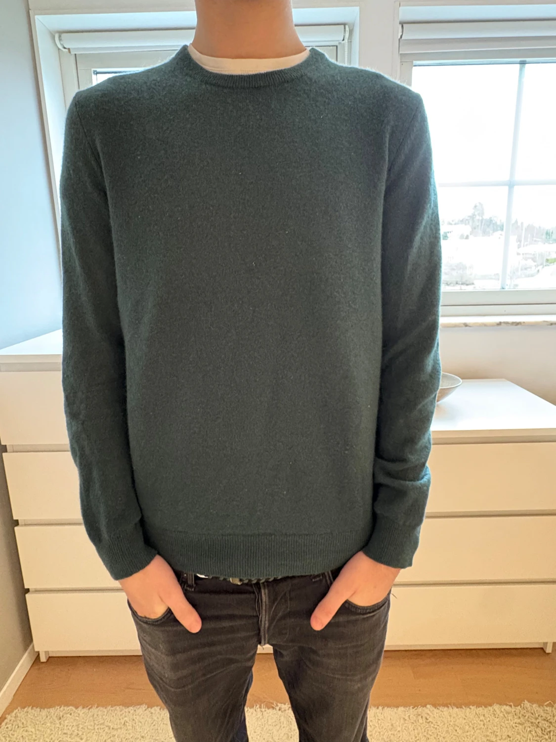 Grön kashmirtröja Galeries Lafayette