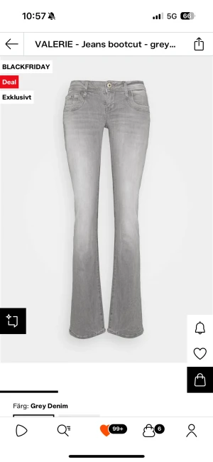 Bootcut gråa ltb jeans  - Snygga bootcut jeans från ltb! Modell valerie och stl 24x36, lite upp sydda så ungefär 88 cm innerbenslängd🩷