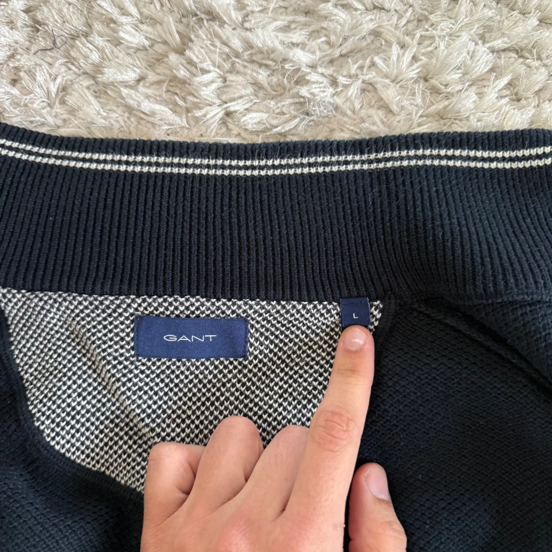 Mörkblå kofta från GANT med dragkedja - 3