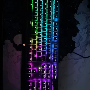 Mekaniskt gaming tangentbord Razer BlackWidow V3  - Razer BlackWidow V3  mekaniskt tangentbord med RGB-belysning och handledsstöd. Razers egna yellow switches snabba & mjuka. Tangenterna är avtagbara, alla keycaps finns med (tog av för bilderna). Fullt fungerande och kompatibel med Razer Chroma. Perfekt för gaming och vardaglig användning 