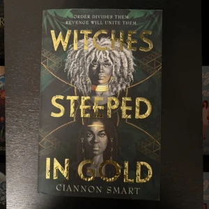 Witches Steeped in Gold - En bok med magi, häxor och guldiga detaljer på omslaget. Perfekt för dig som gillar spänning, fantasy och starka karaktärer. Omslaget utstrålar mystik och äventyr – en bok som sticker ut i bokhyllan och lockar till läsning.