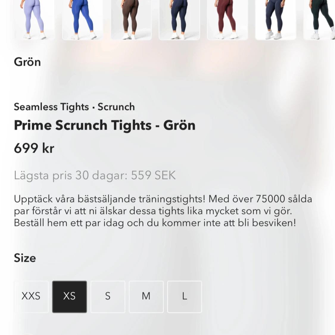 Prime Scrunch Tights grön XS - 1