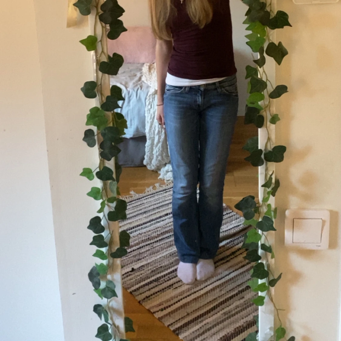 Ljusblå bootcut jeans från Lee - 2