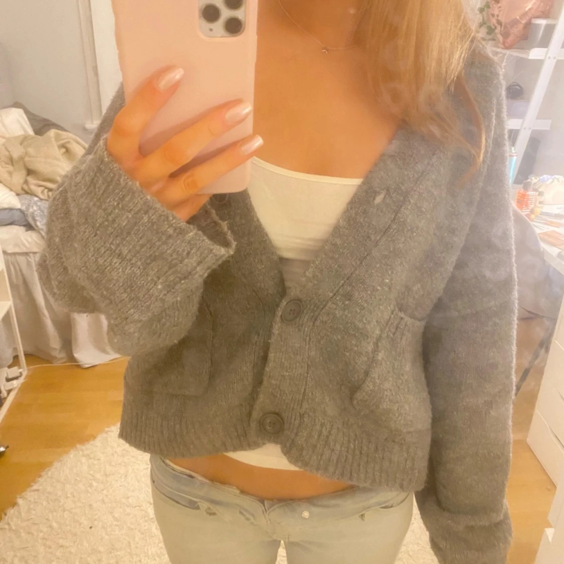 Grå kofta med fickor H&M - 90