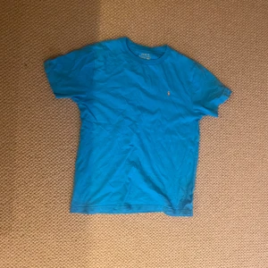 Blå t-shirt från Polo Ralph Lauren - Snygg blå t-shirt från Polo Ralph Lauren med klassisk passform och liten broderad logga på bröstet. Perfekt till jeans eller shorts och enkel att matcha med andra plagg. Gjord i mjuk bomull för en skön känsla hela dagen.