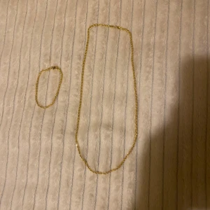 Guldpläterat cordell halsband och armband - Aldrig använd 4mm tjock❤️‍🔥😍