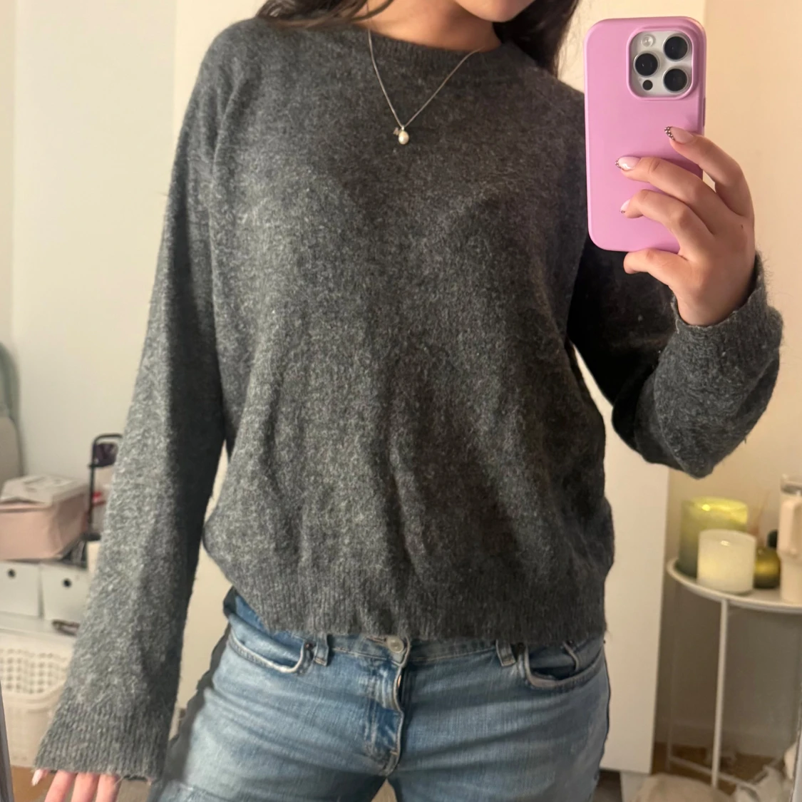 Mörkgrå stickad tröja från Zara