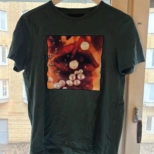 Grön t-shirt Limitato med tryck - Snygg grön t-shirt från Limitato i 100% bomull. Framsidan har ett coolt tryck med bubblor och läppar i röd-orange toner. Klassisk rund hals och korta ärmar, perfekt för dig som gillar unika motiv och vill sticka ut lite extra.