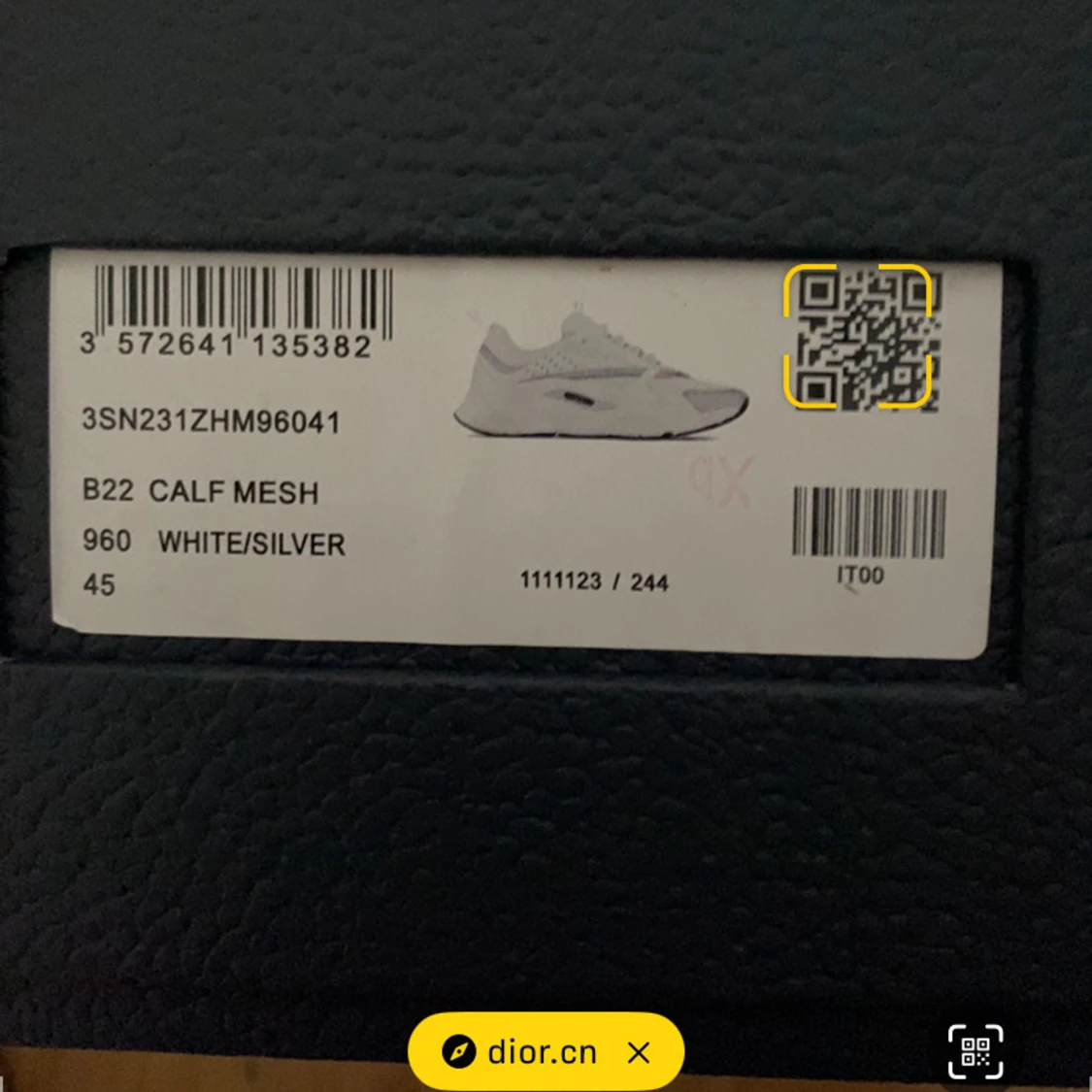 Dior B22 sneakers vit/silver strl 45 - 2