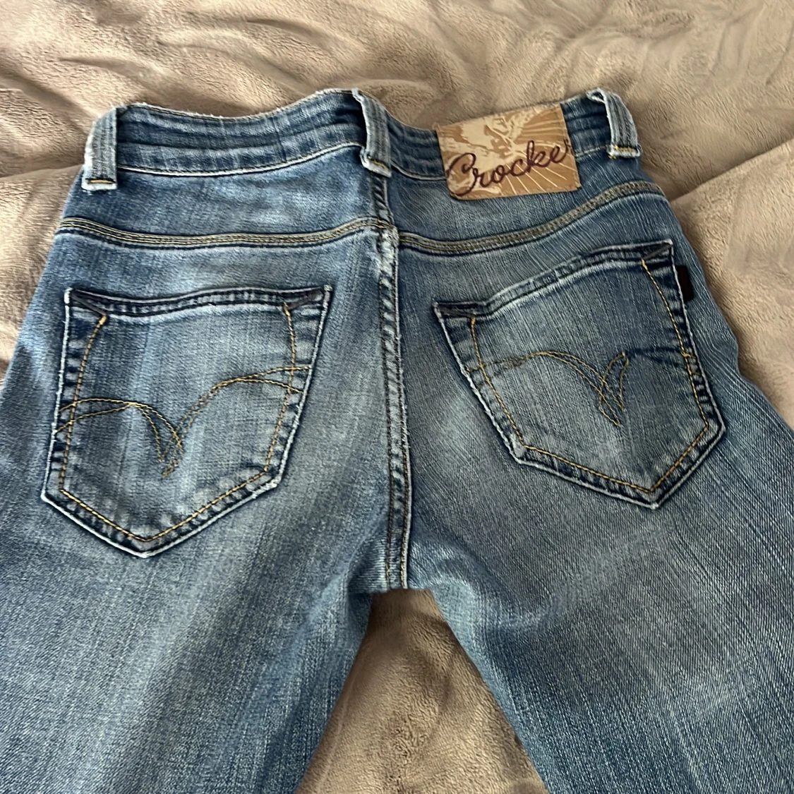 Blå bootcut jeans från Crocker W24 L32 - 1
