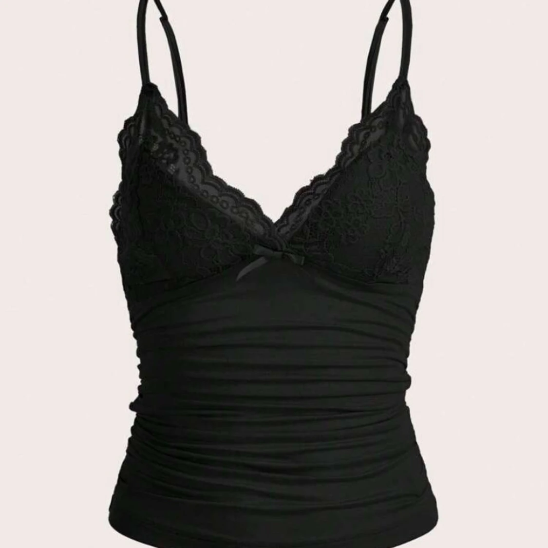 Svart lace linne med rosett