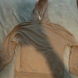 Beige hoodie från DoDo - Säljer en beige hoodie från DoDo med liten broderad logga på bröstet. Tröjan har huva och en stor magficka framtill. Perfekt för dig som gillar en enkel och stilren look.