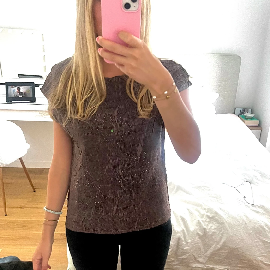 Brun glittrig topp från Kriss - 2