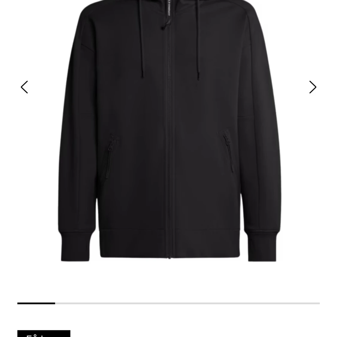 Svart hoodie med dragkedja, storlek L C.P company