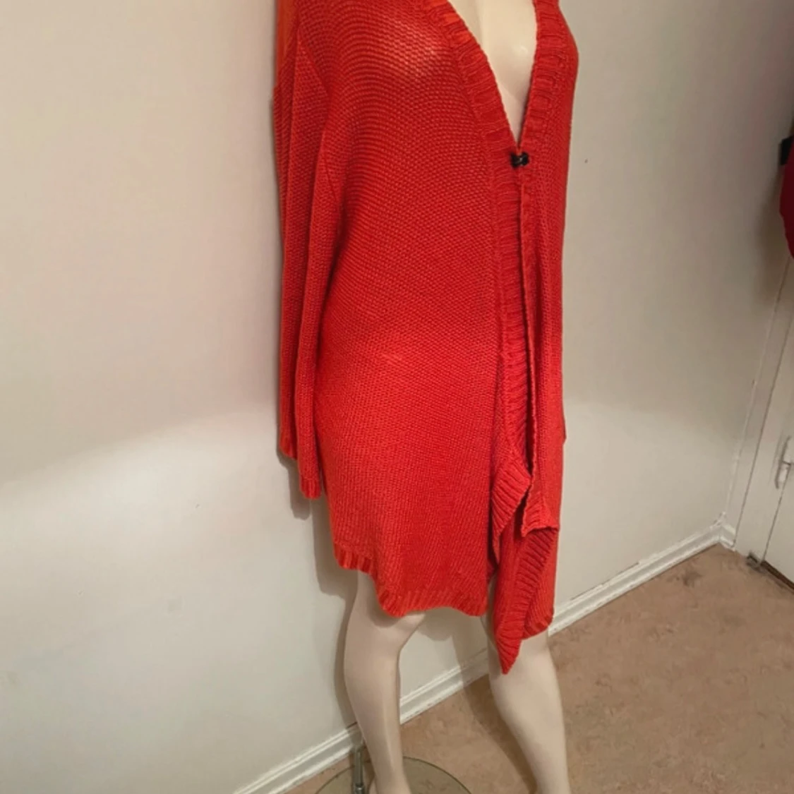 Orange oversized stickad kofta - 3