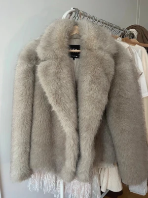 Pälsjacka zara - Super fin pälsjacka från Zara. Använd fåtal gånger. Storlek L men mindre i storleken, jag har storlek s💓