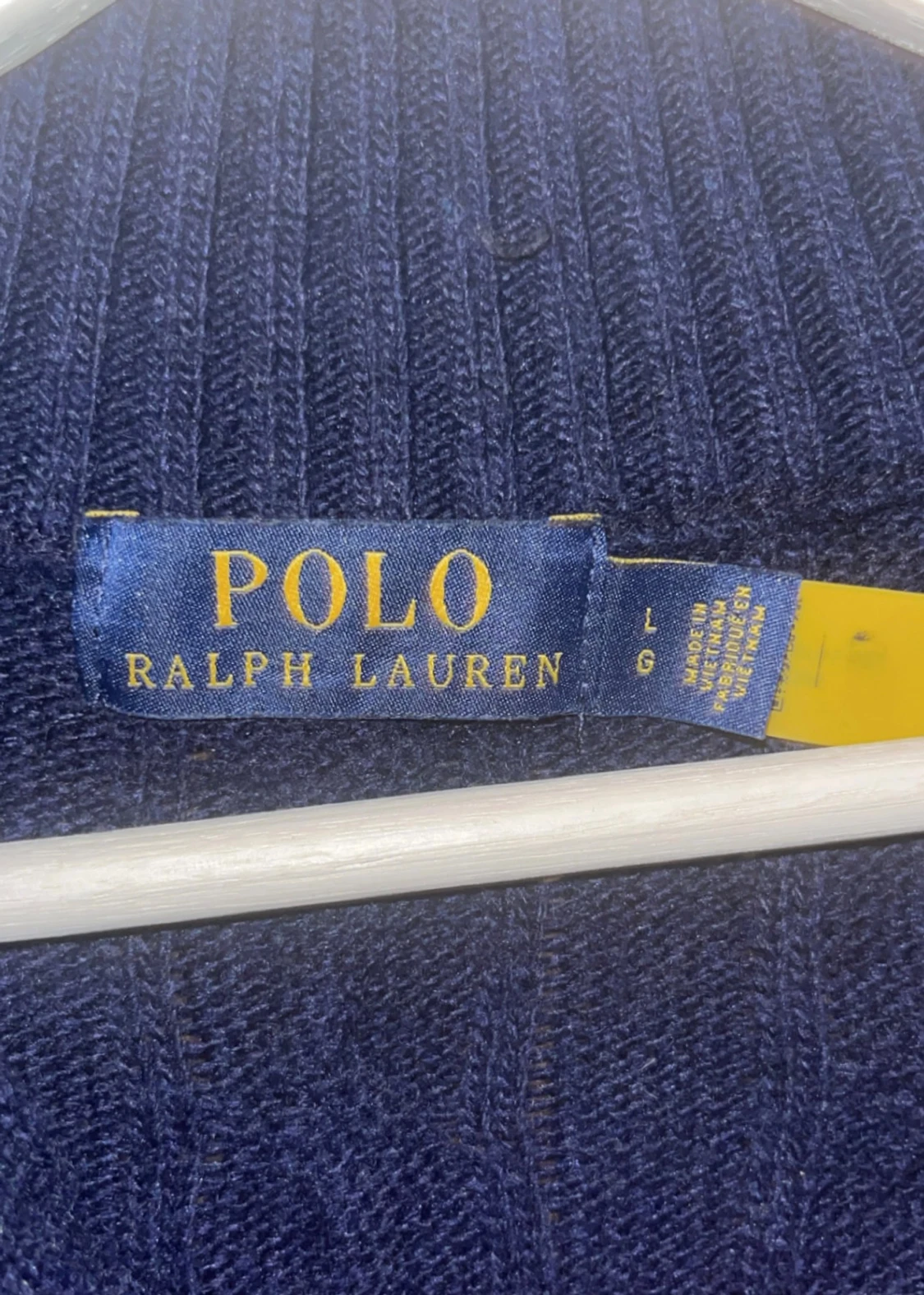 Kabel stickad Polo Ralph Lauren kvart zip tröja - 3