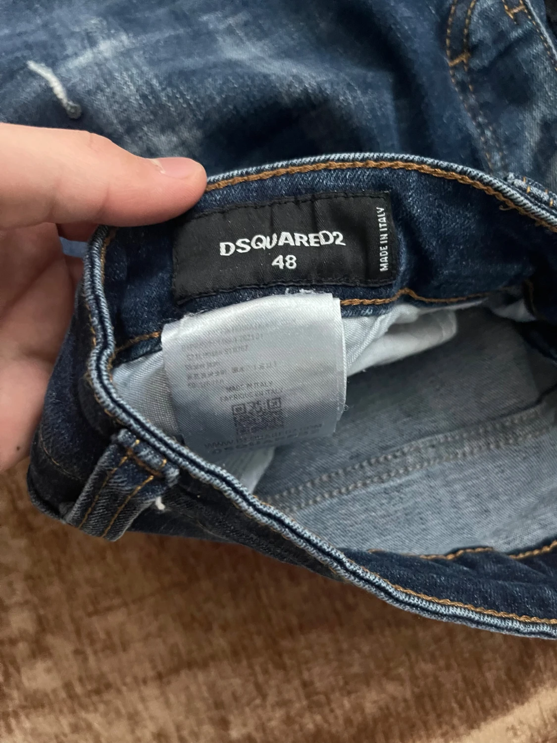 Dsquared2 blå slitna jeans herr - 2
