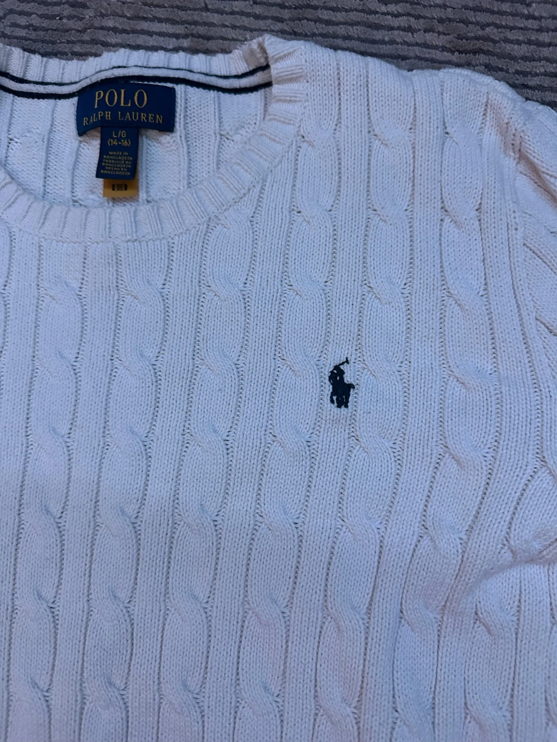 Vit kabelstickad tröja Polo Ralph Lauren - 1
