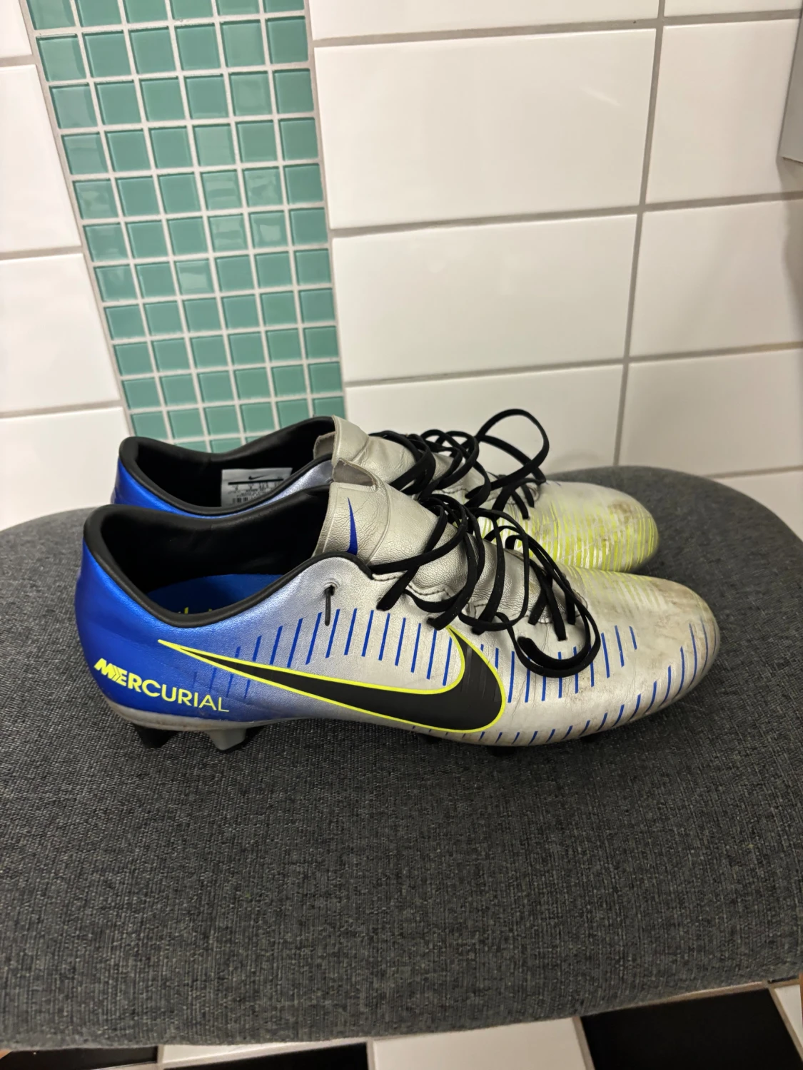 Nike Mercurial silver/blå fotbollsskor neymar - 2