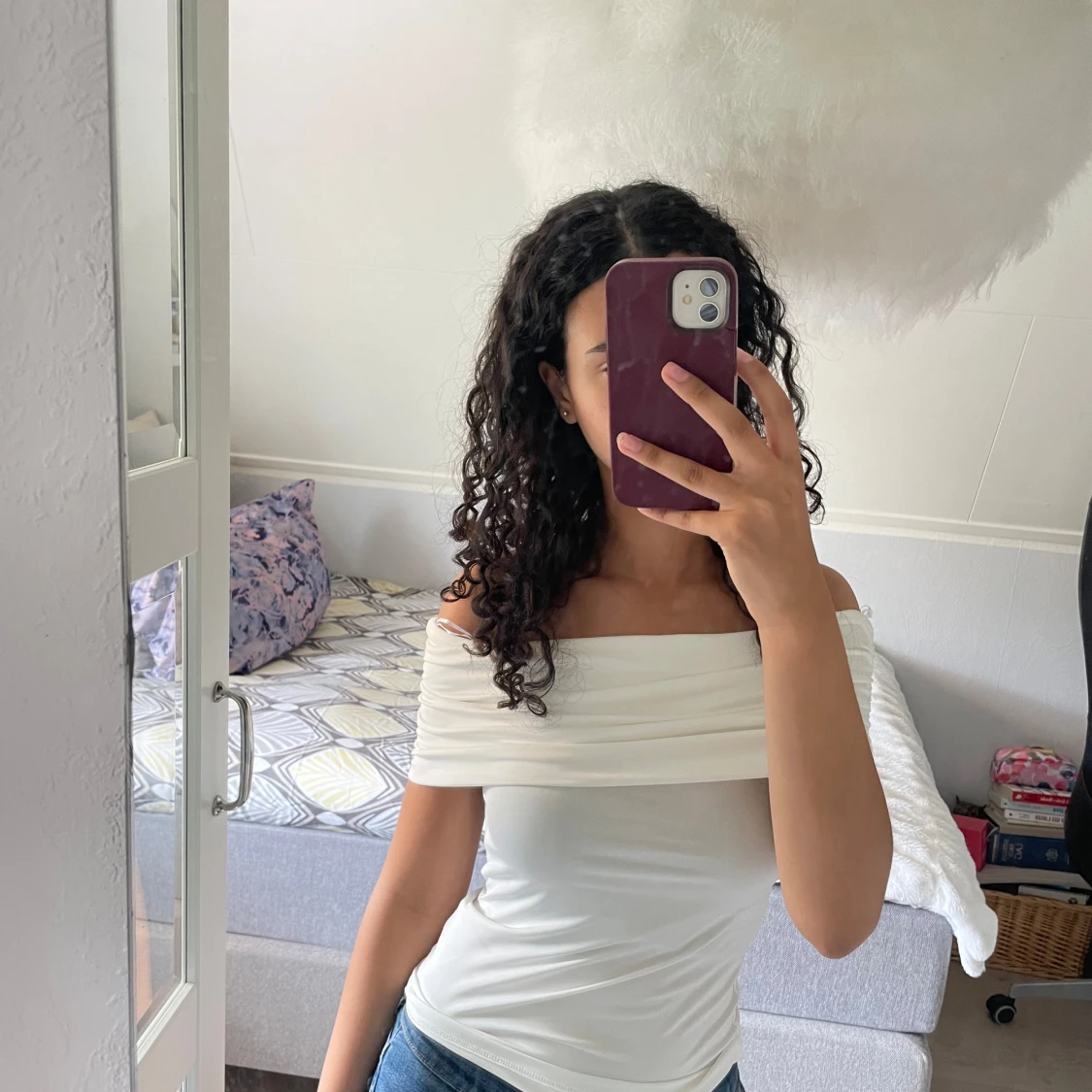 Vit offshoulder topp från H&M  - 1