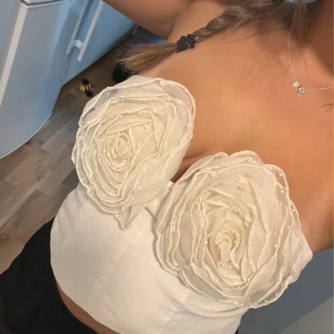 Vit axelbandslös korsett från Zara - 2