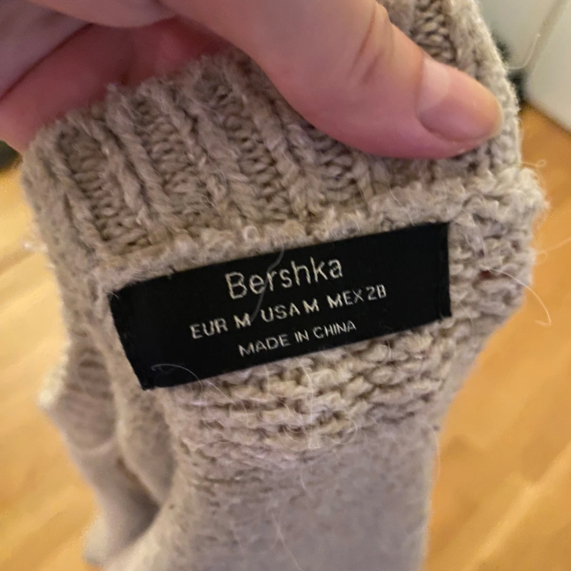 Beige stickad oversized tröja - 3