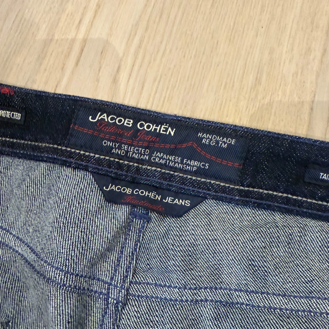 Jacob Cohën blå jeans med rutig patch - 1