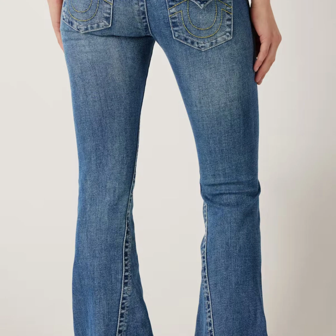 True religion blå bootcut jeans med broderade fickor - 1