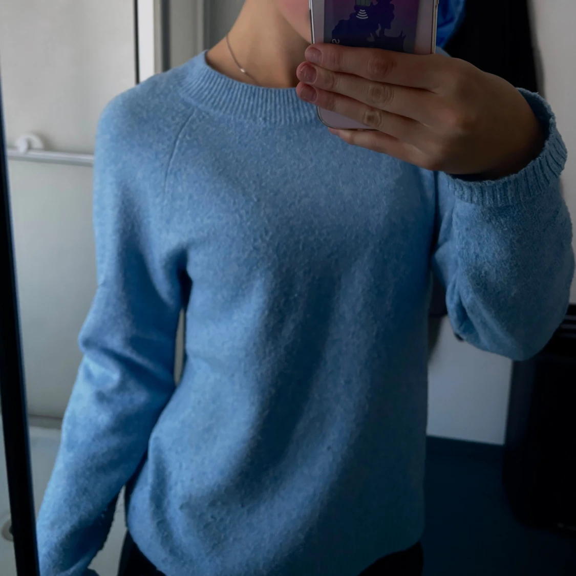 Ljusblå stickad tröja från Vero Moda - 1