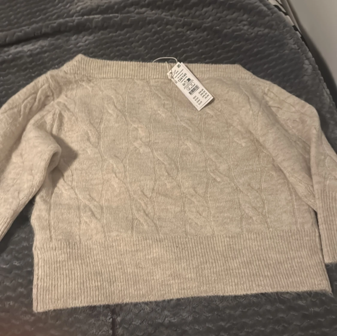 Beige kabelstickad tröja Gina oversize  - 1