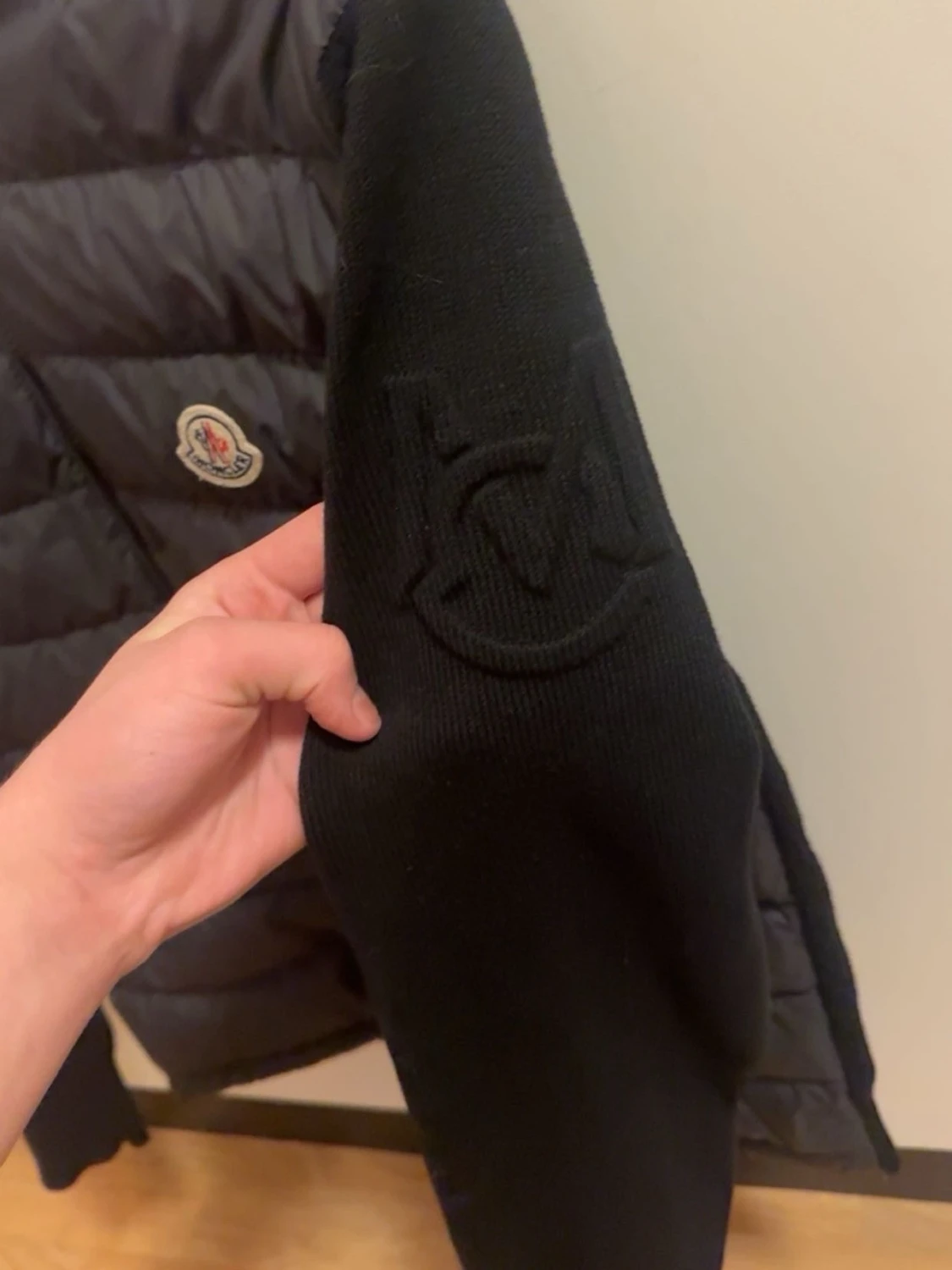Svart quiltad cardigan jacka Moncler - 4
