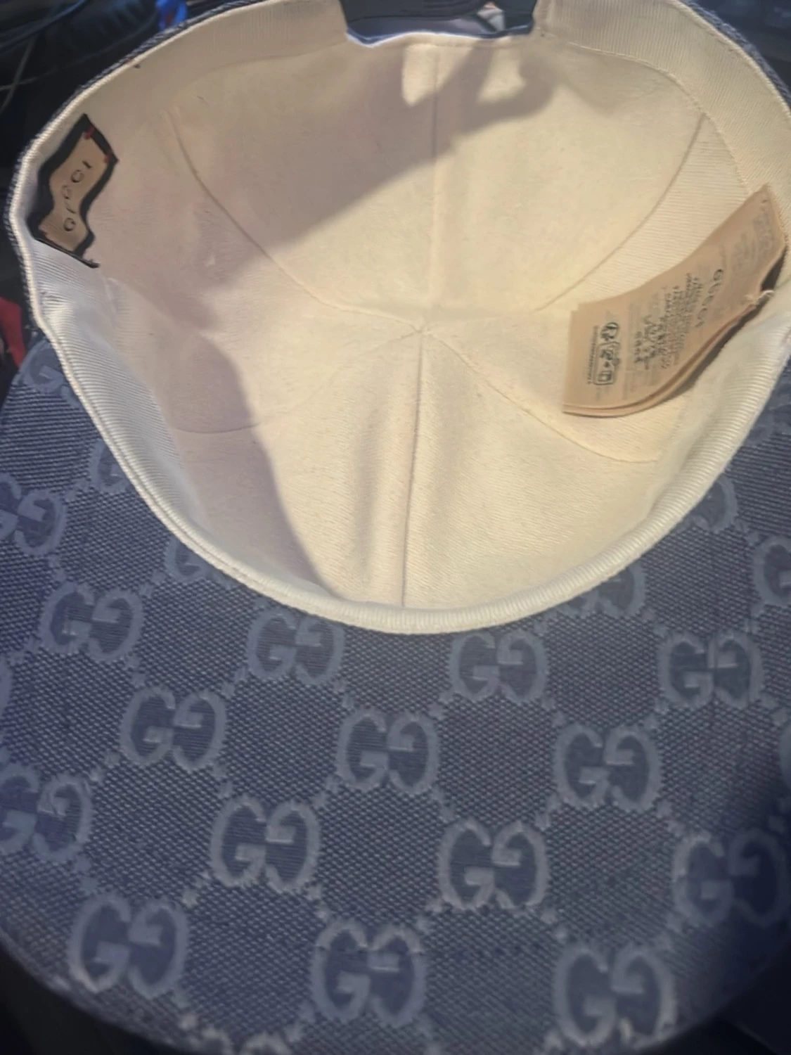 Blå GG-mönstrad keps från Gucci - 1