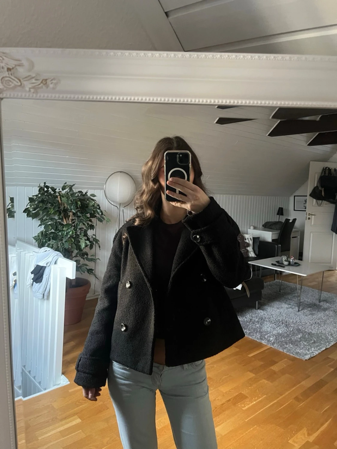 Svart teddy skepparkavaj från Nelly - 4