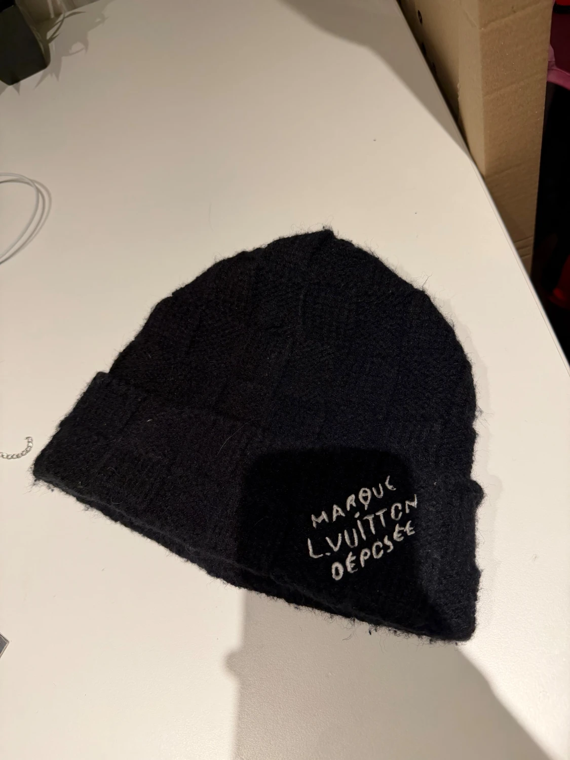 LV Louis Vuitton black beanie