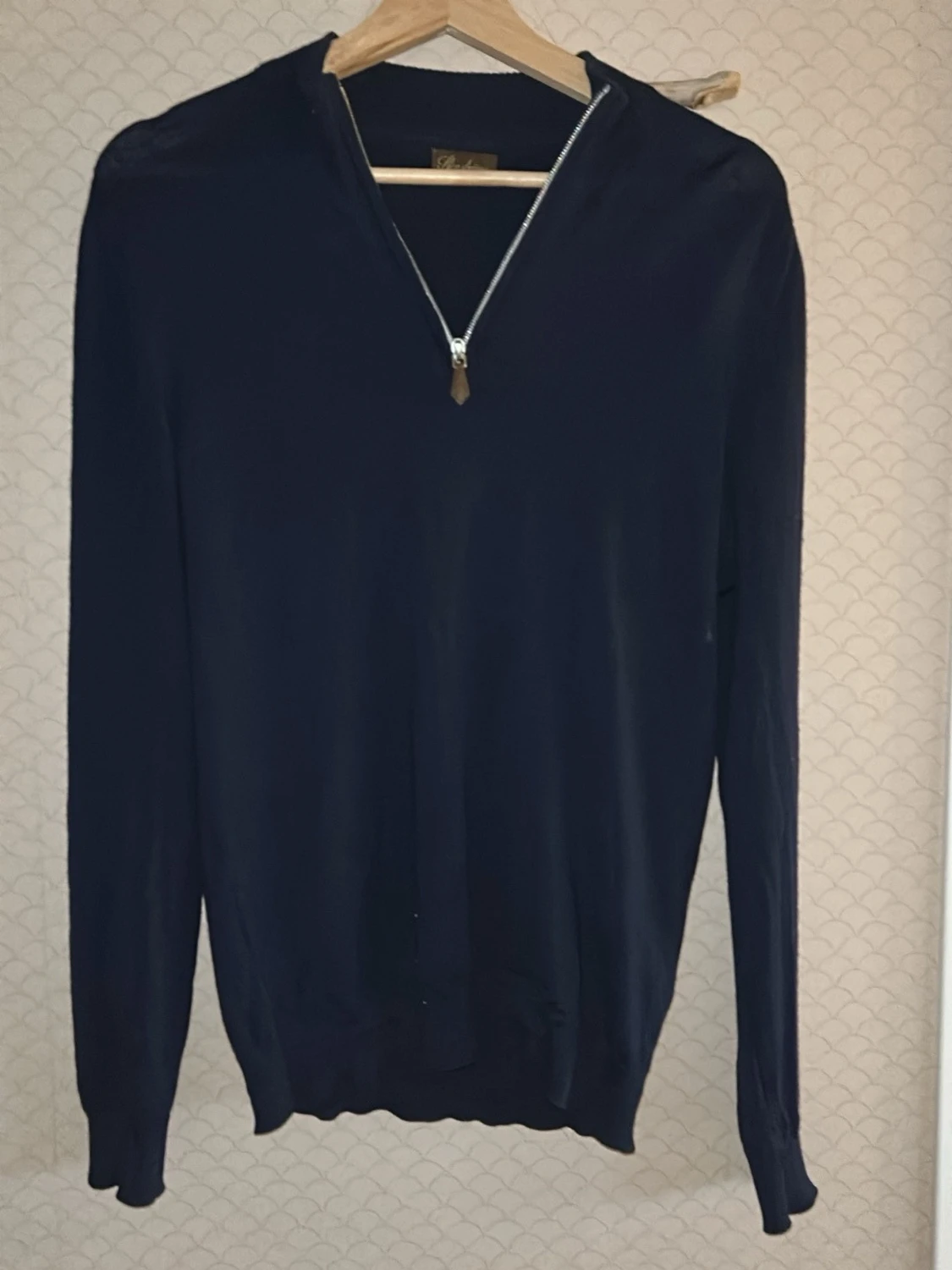 Mörkblå half zip-tröja Stenströms