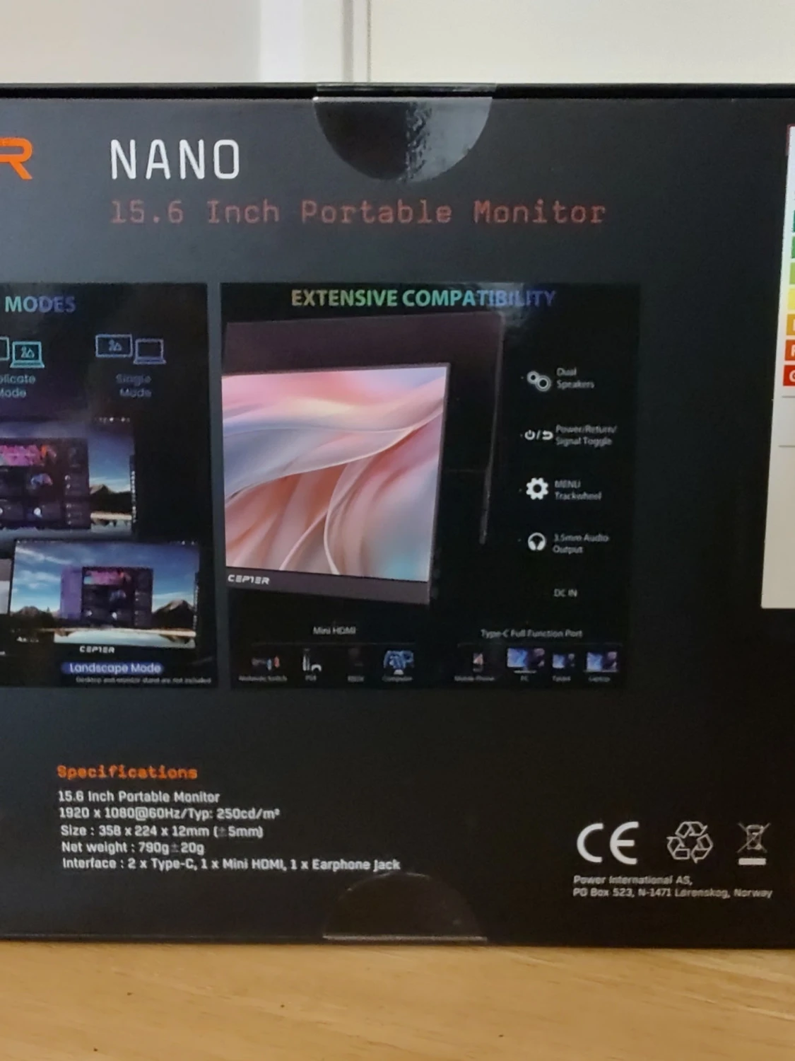 Cepter Nano 15,6" bärbar Full HD-skärm - Oanvänd - 4