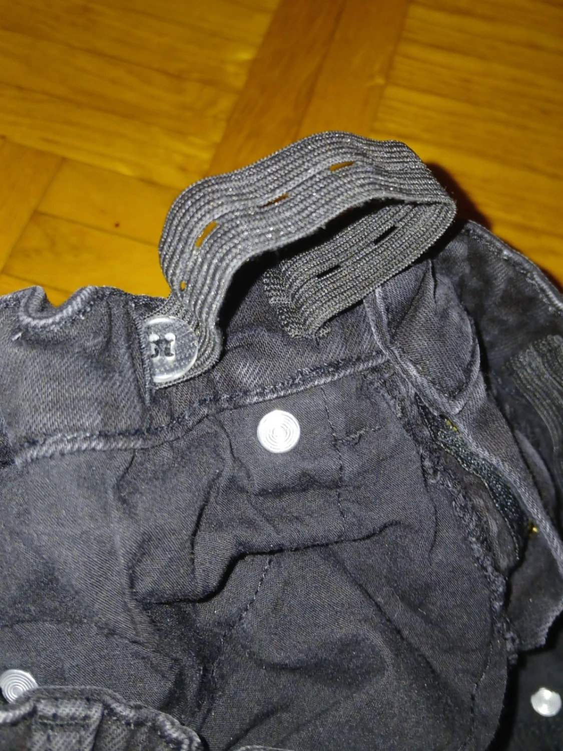 Mörkblå bootcut jeans med justerbar midja - 2