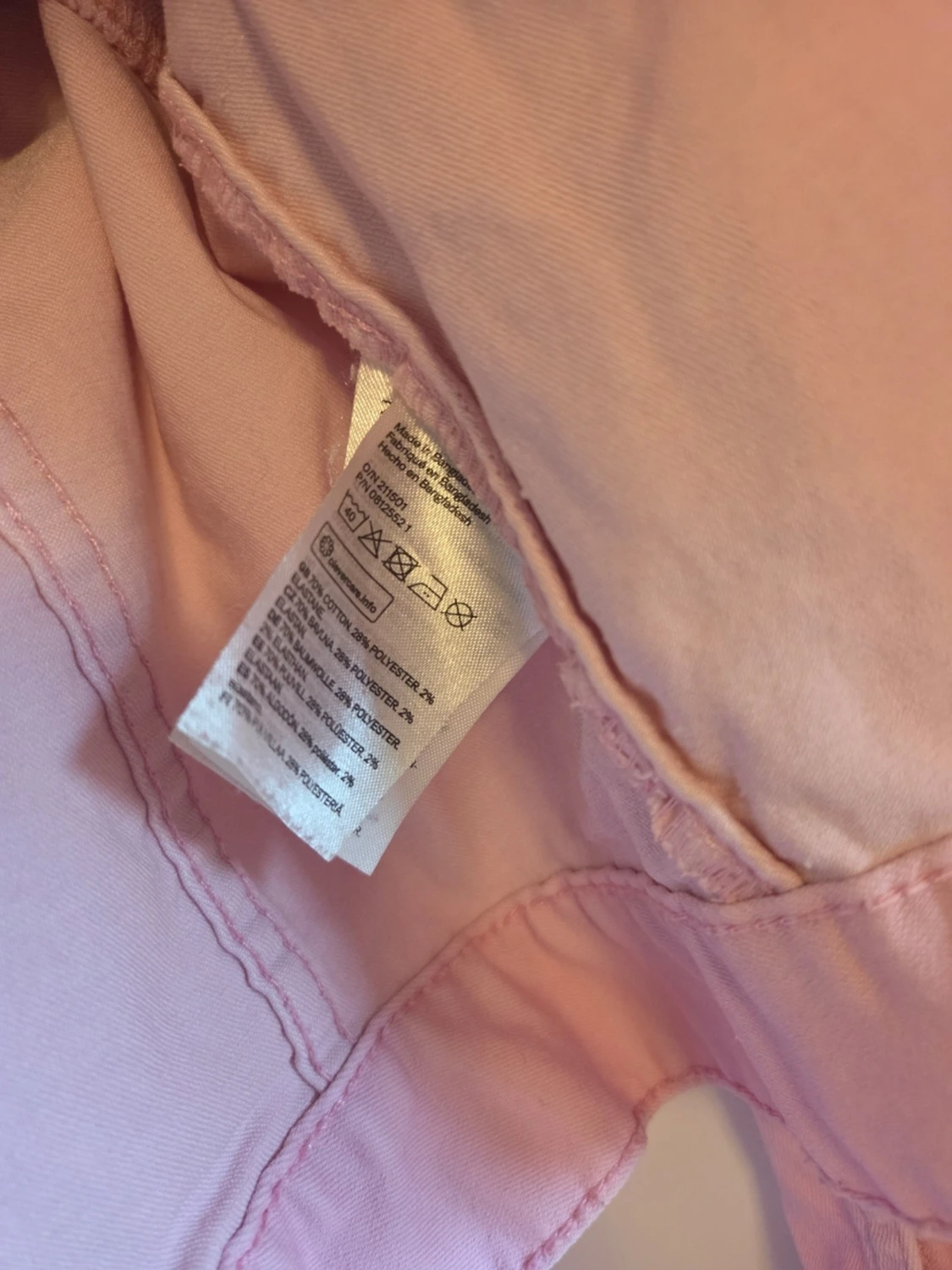 Ljusrosa jeansjacka med knappar, stl 128 - 3