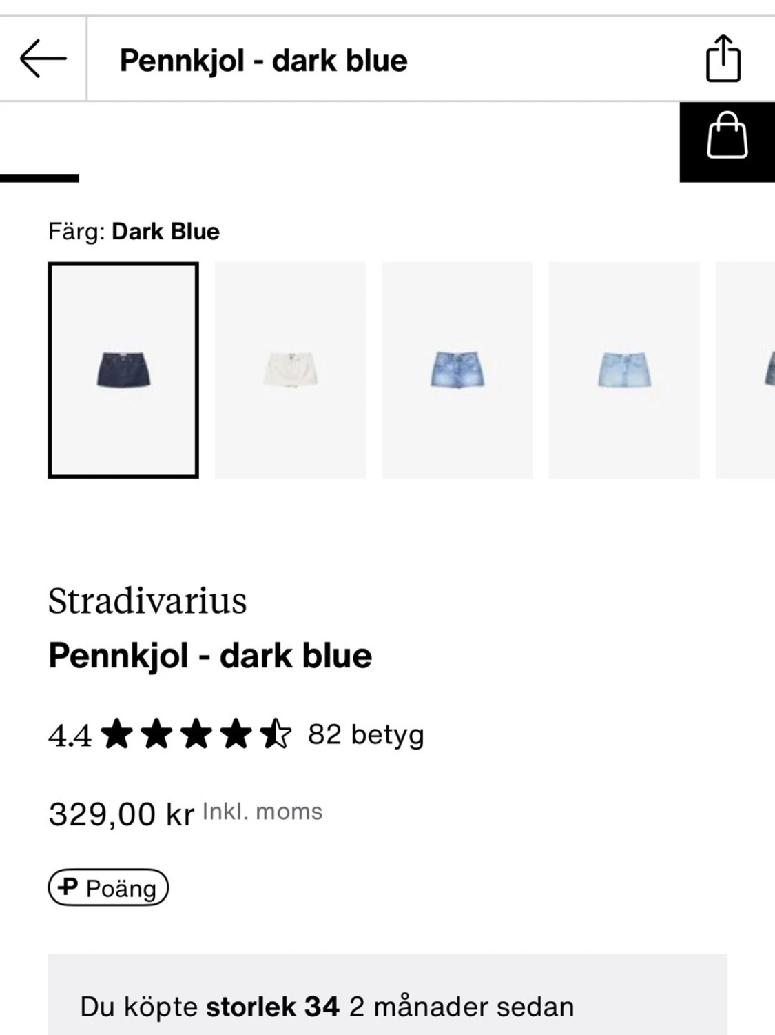 Mörkblå jeanskjol från Stradivarius - 2