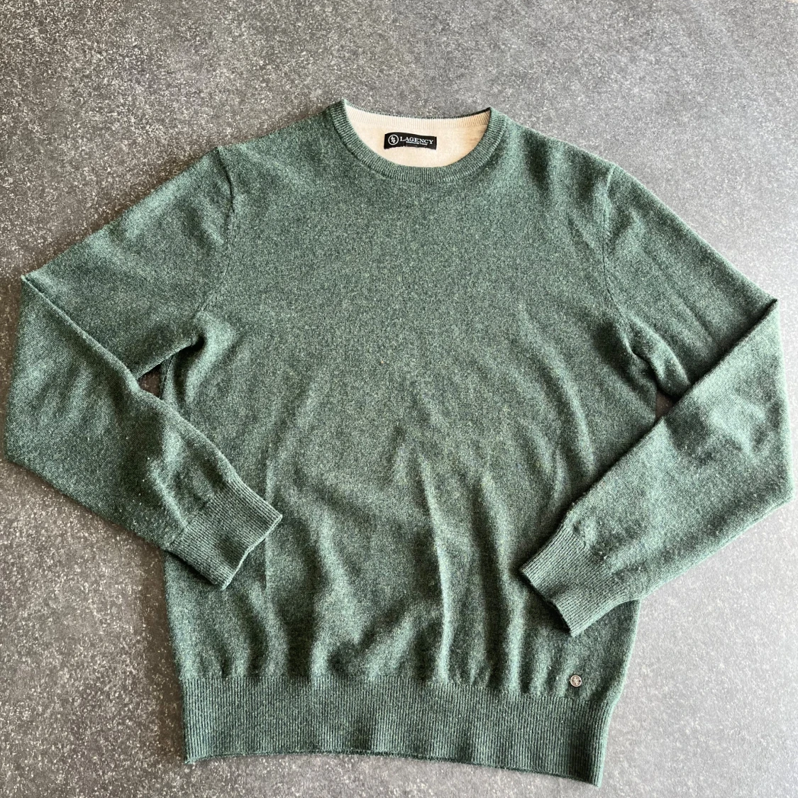 Grön stickad merinoull tröja