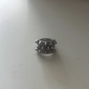 Silvrig ring med nitar - Edblads ring i storlek 17,50, priset kan diskuteras 